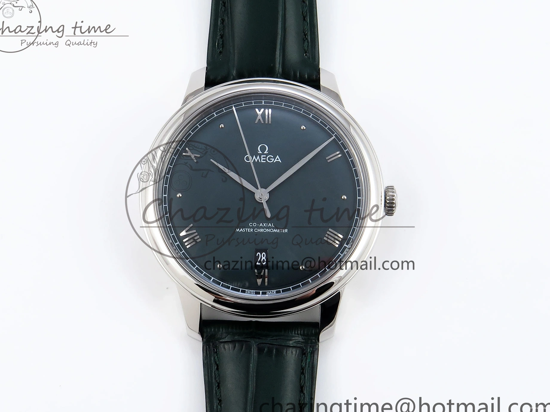 0215 Tailored De Ville Date SS MKF 1:1 Best Edition Dark Gray Dial Roman Marker on Black Leather Strap A 7740